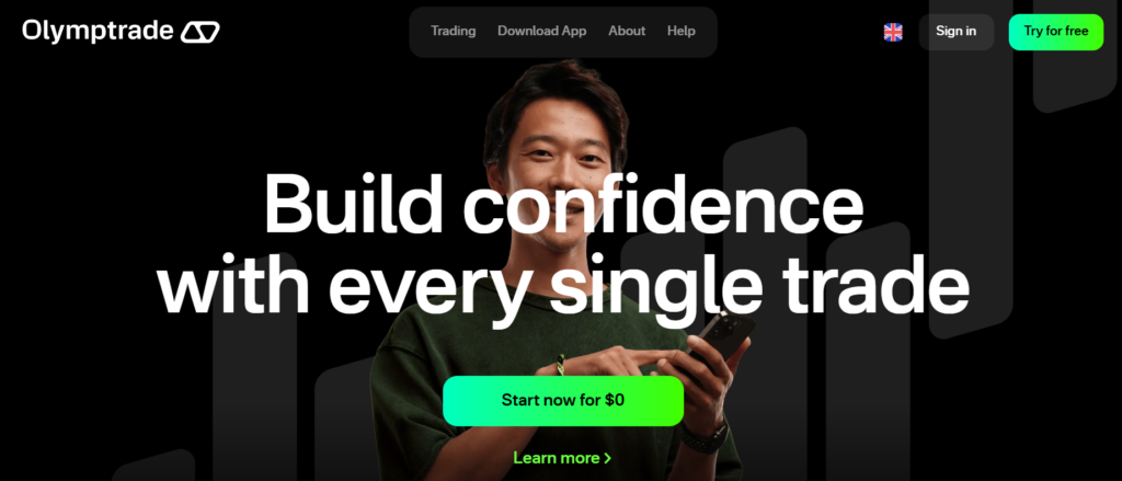 Step 1: Sign up Go to olymptrade.com or download the Olymp Trade App. 